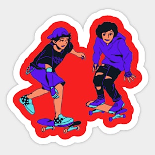 Sled skiing Sticker